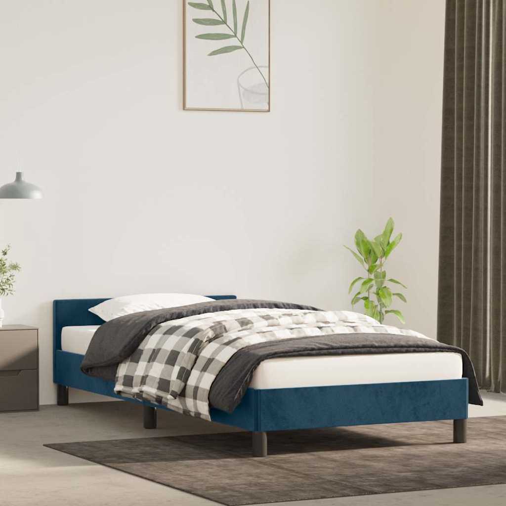 Vidaxl bedframe zonder matras 80x200 cm fluweel donkerblauw