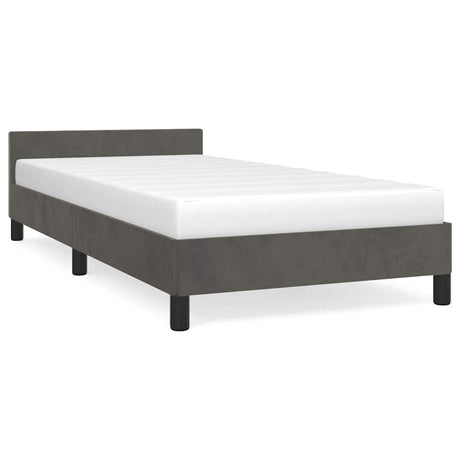 Vidaxl bedframe zonder matras 90x190 cm fluweel donkergrijs