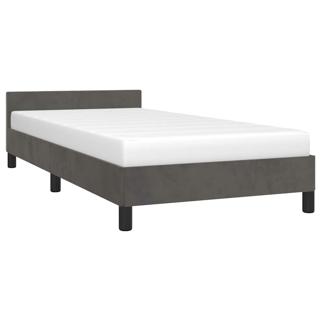 Vidaxl bedframe zonder matras 90x190 cm fluweel donkergrijs