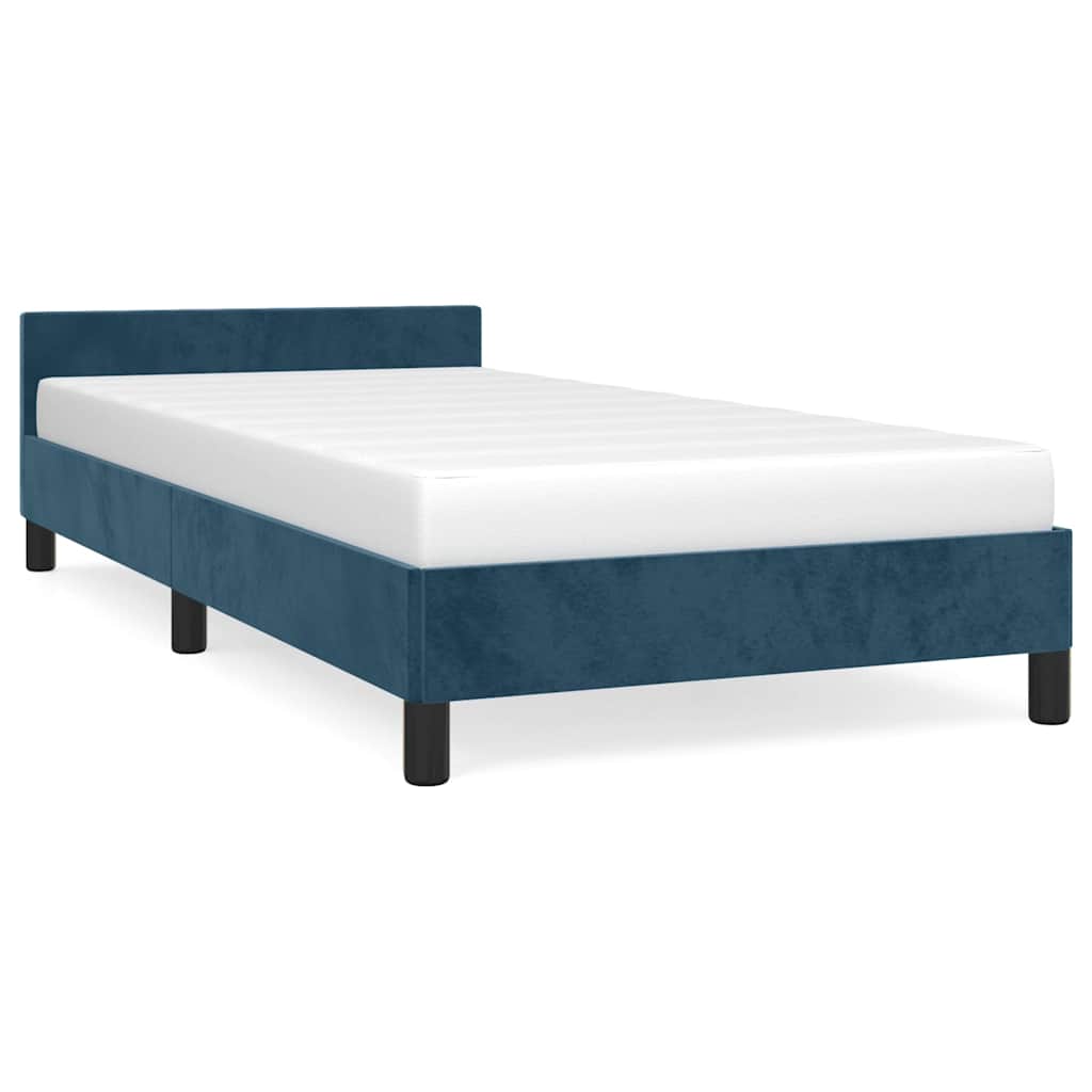 Vidaxl bedframe zonder matras 90x190 cm fluweel donkerblauw