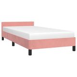 Vidaxl bedframe met hoofdeinde zonder matras 90x190 cm fluweel roze