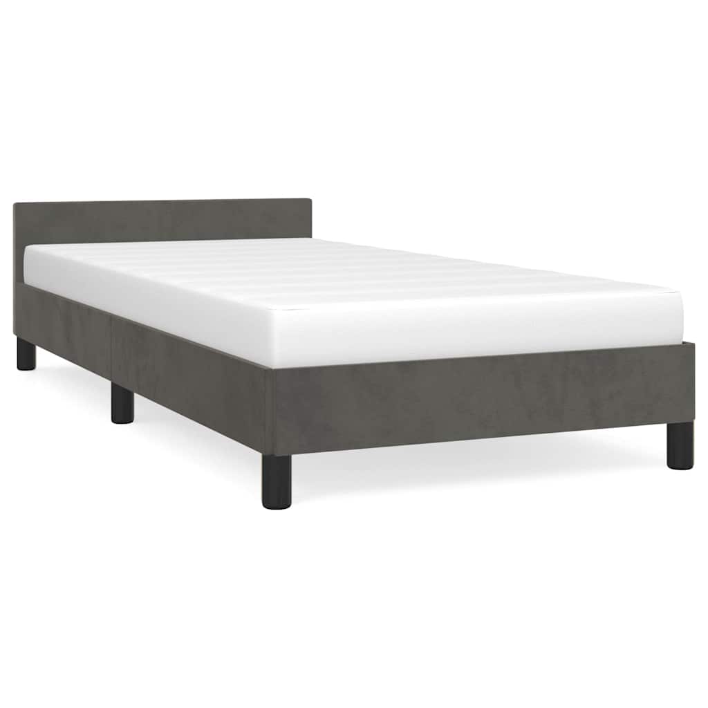 Vidaxl bedframe zonder matras 100x200 cm fluweel donkergrijs