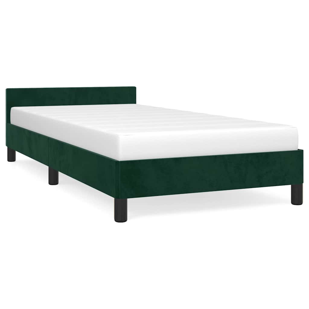 Vidaxl bedframe zonder matras 100x200 cm fluweel donkergroen