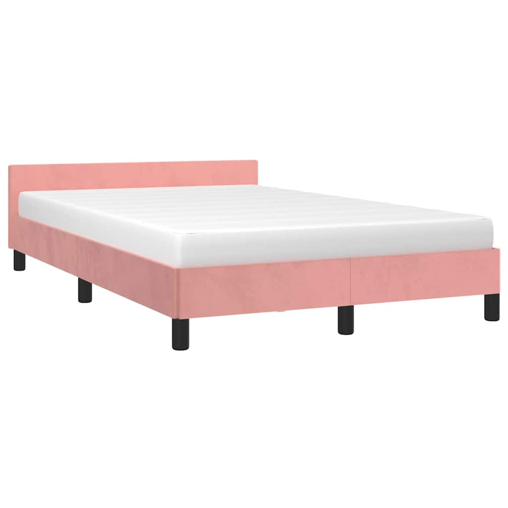 Vidaxl bedframe met hoofdeinde zonder matras 120x200 cm fluweel roze