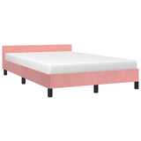 Vidaxl bedframe met hoofdeinde zonder matras 120x200 cm fluweel roze