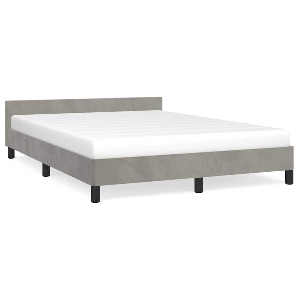 Vidaxl bedframe zonder matras 140x190 cm fluweel lichtgrijs