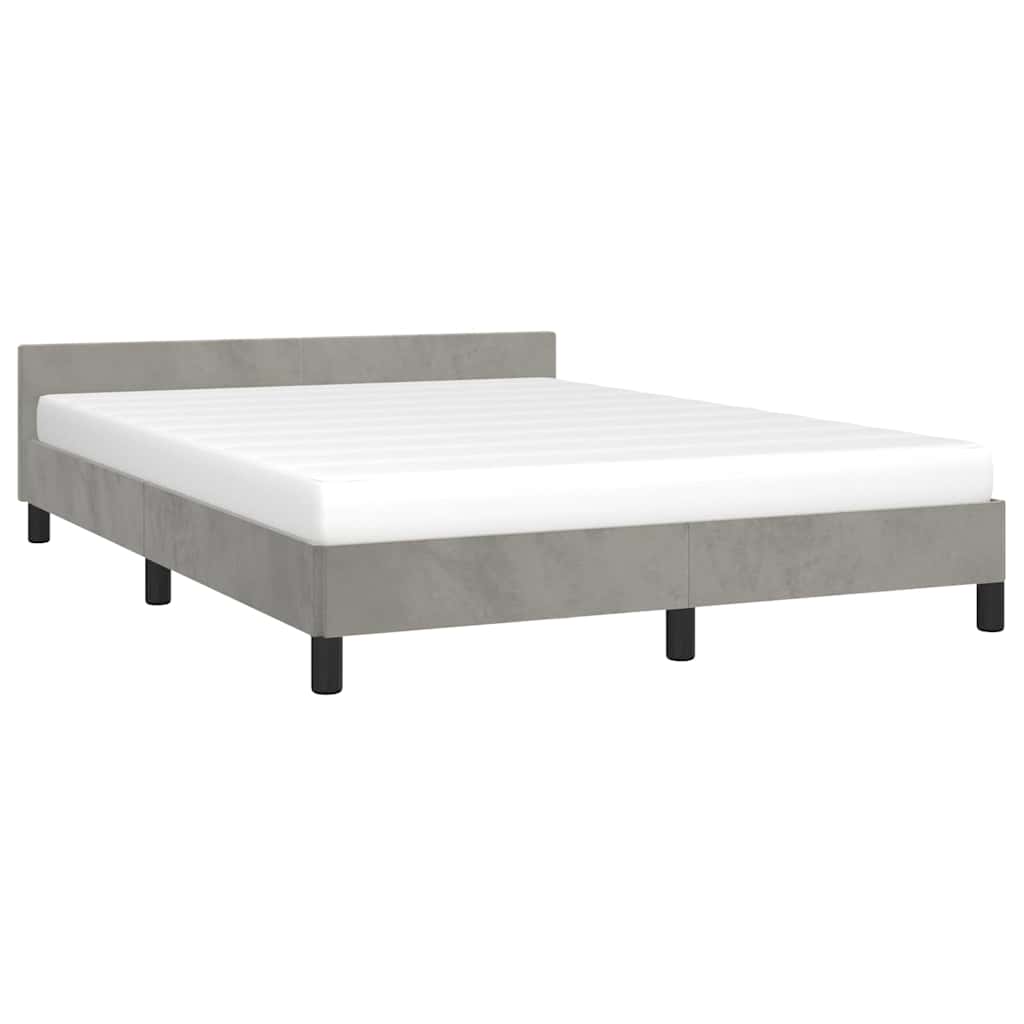 Vidaxl bedframe zonder matras 140x190 cm fluweel lichtgrijs