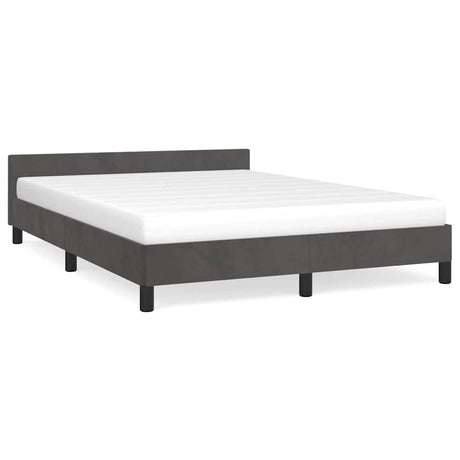 Vidaxl bedframe zonder matras 140x190 cm fluweel donkergrijs