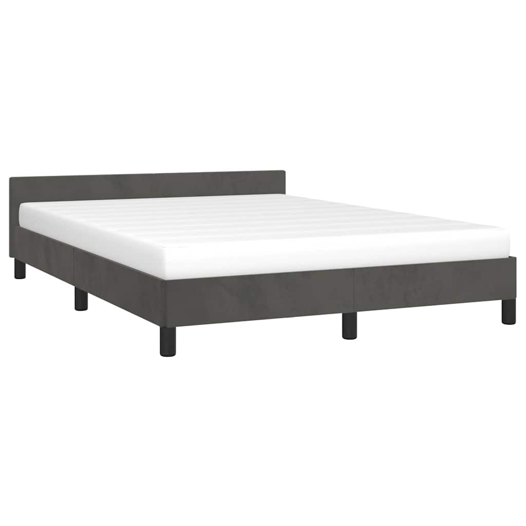 Vidaxl bedframe zonder matras 140x190 cm fluweel donkergrijs