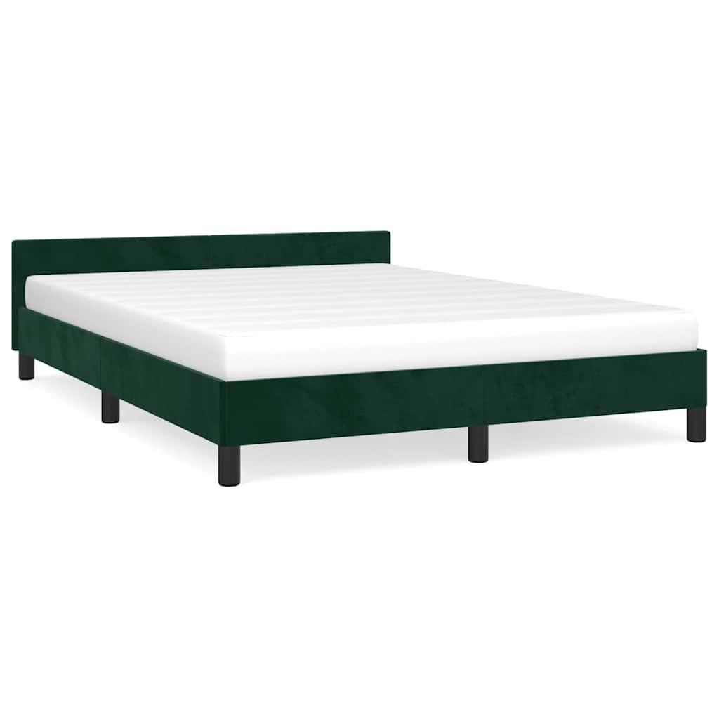 Vidaxl bedframe zonder matras 140x190 cm fluweel donkergroen
