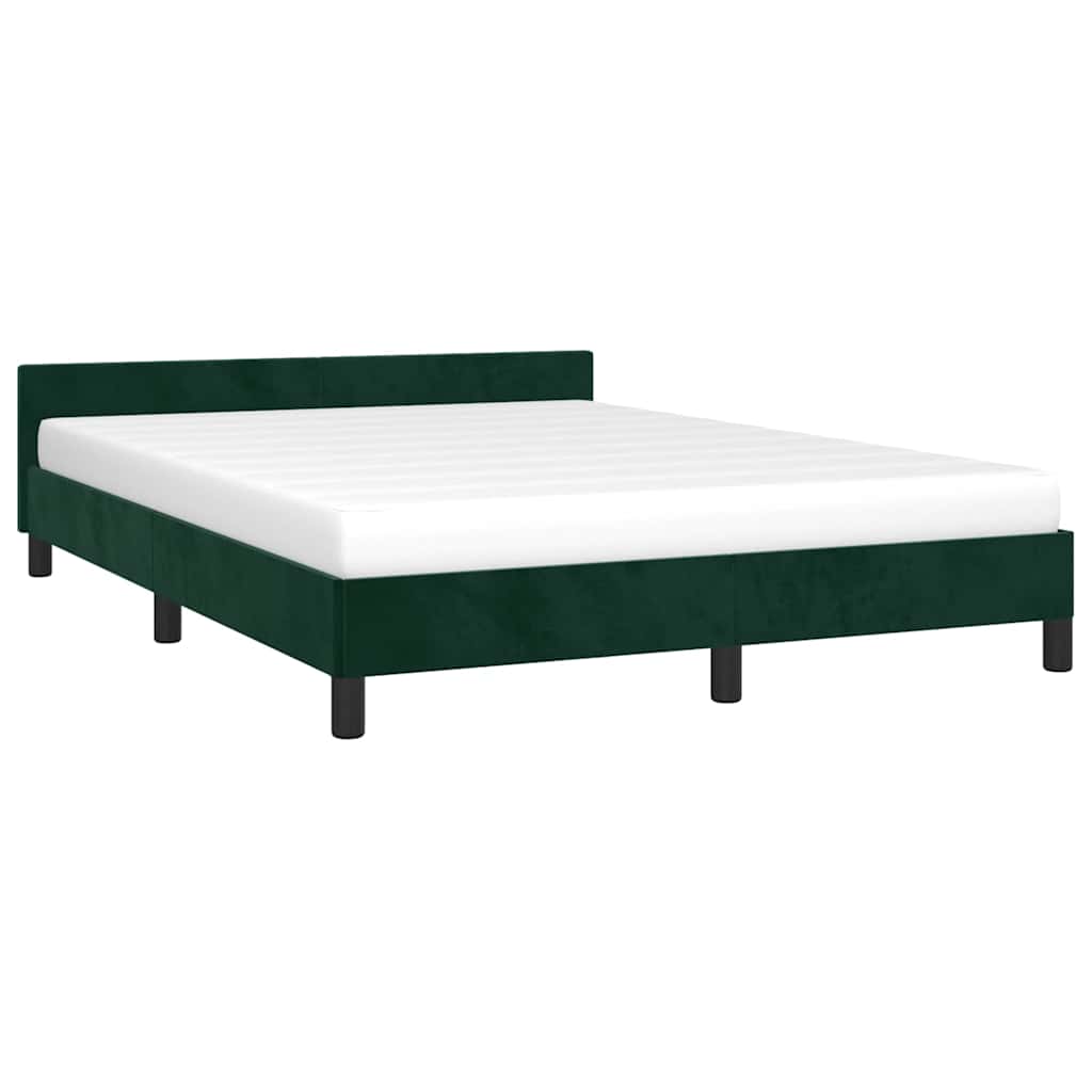 Vidaxl bedframe zonder matras 140x190 cm fluweel donkergroen