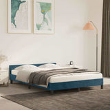 Vidaxl bedframe zonder matras 140x190 cm fluweel donkerblauw