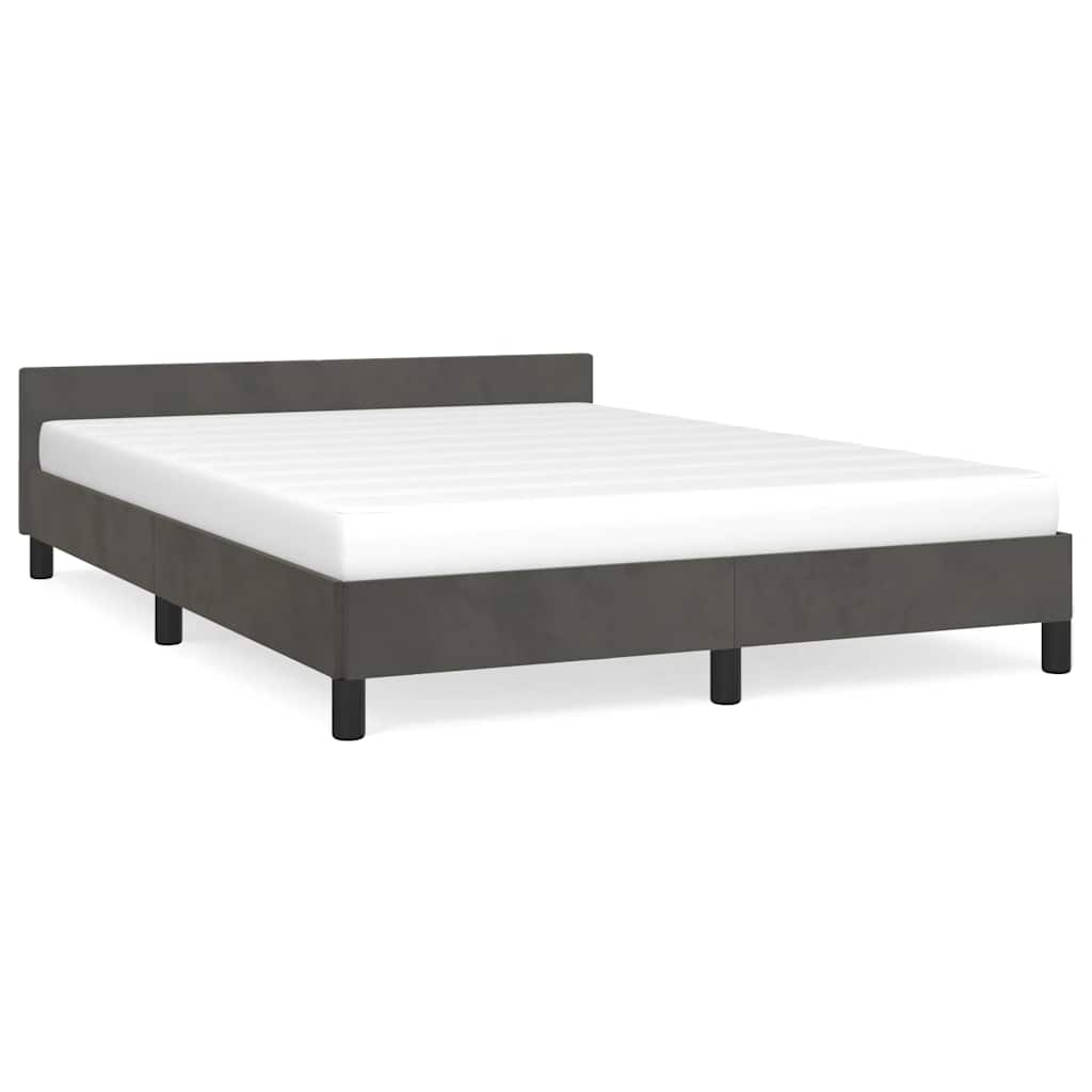 Vidaxl bedframe zonder matras 140x200 cm fluweel donkergrijs