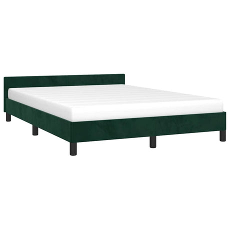 Vidaxl bedframe zonder matras 140x200 cm fluweel donkergroen