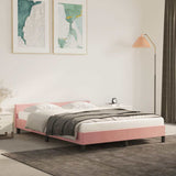 Vidaxl bedframe met hoofdeinde zonder matras 140x200 cm fluweel roze