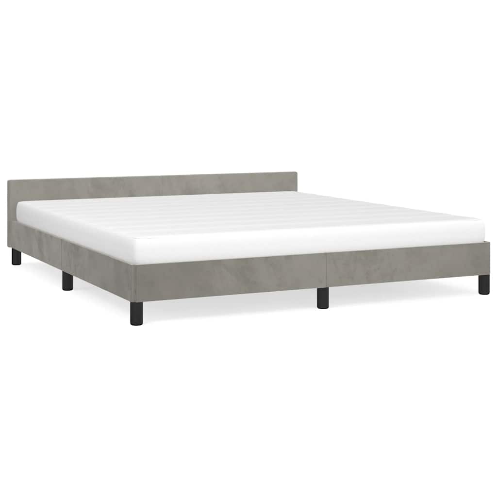 Vidaxl bedframe zonder matras 160x200 cm fluweel lichtgrijs