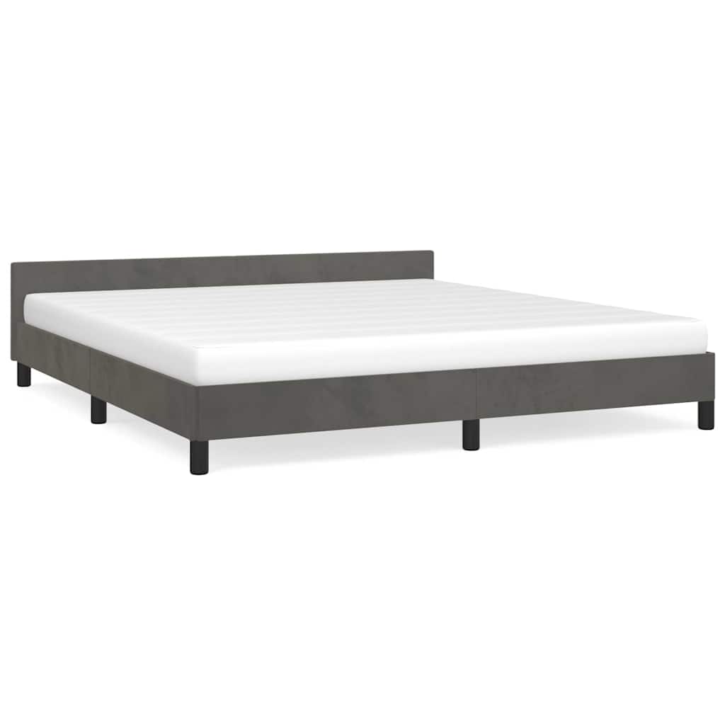 Vidaxl bedframe zonder matras 160x200 cm fluweel donkergrijs