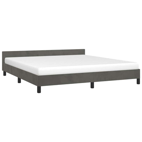 Vidaxl bedframe zonder matras 160x200 cm fluweel donkergrijs