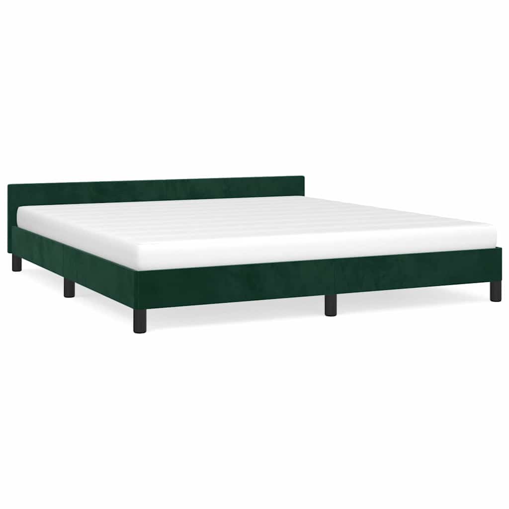 Vidaxl bedframe zonder matras 160x200 cm fluweel donkergroen