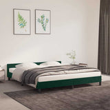 Vidaxl bedframe zonder matras 160x200 cm fluweel donkergroen
