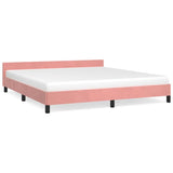 Vidaxl bedframe met hoofdeinde zonder matras 160x200 cm fluweel roze