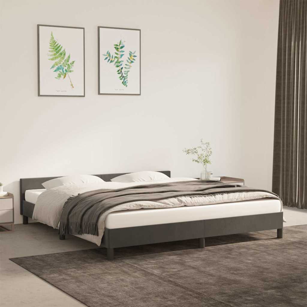 Vidaxl bedframe zonder matras 180x200 cm fluweel donkergrijs