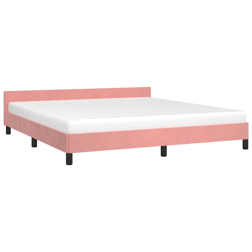 Vidaxl bedframe met hoofdeinde zonder matras 180x200 cm fluweel roze