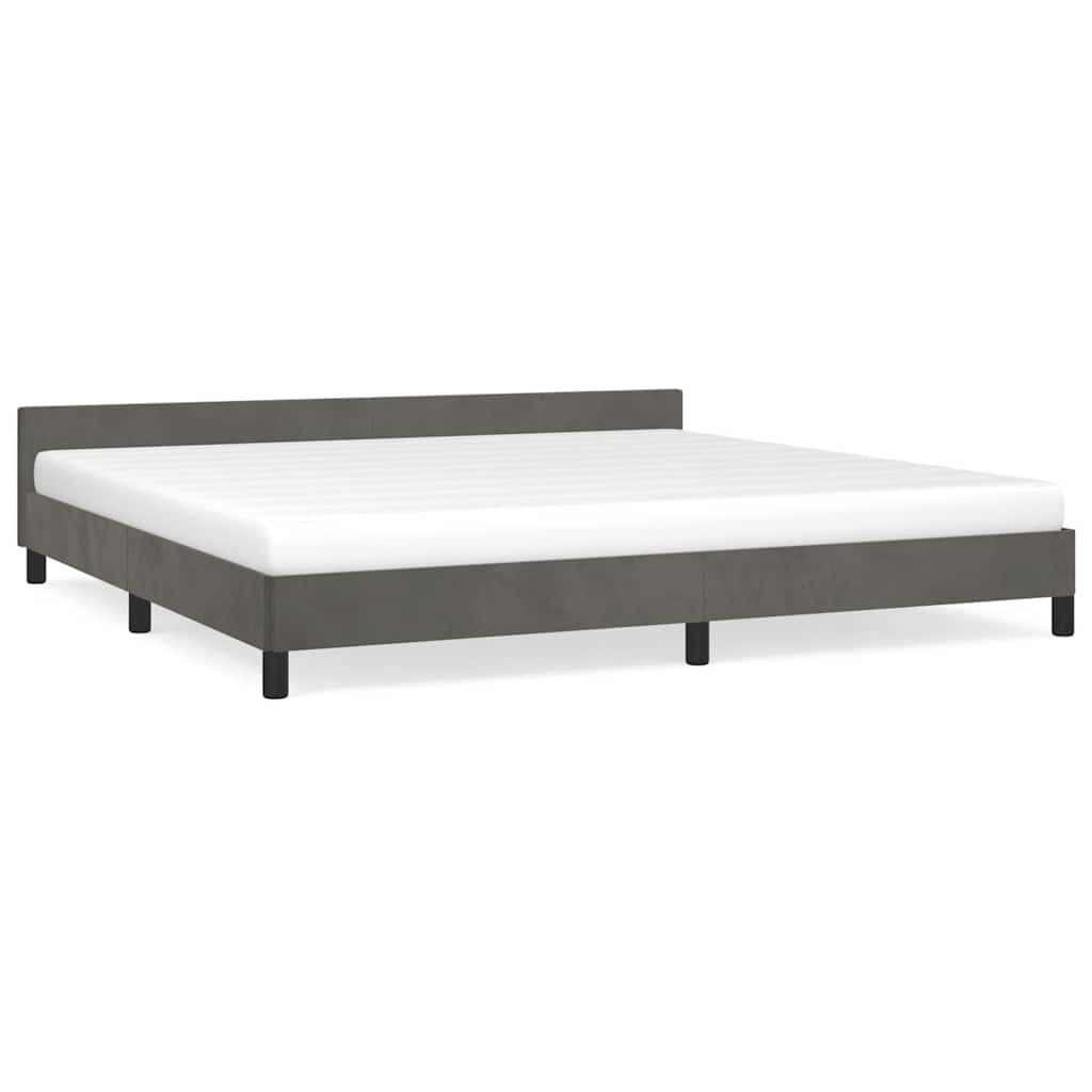 Vidaxl bedframe zonder matras 200x200 cm fluweel donkergrijs