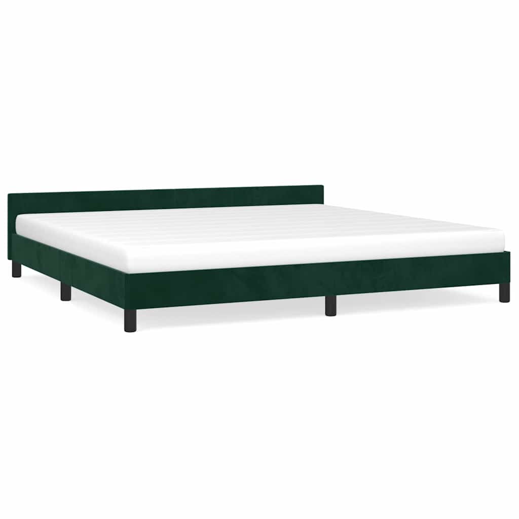 Vidaxl bedframe zonder matras 200x200 cm fluweel donkergroen