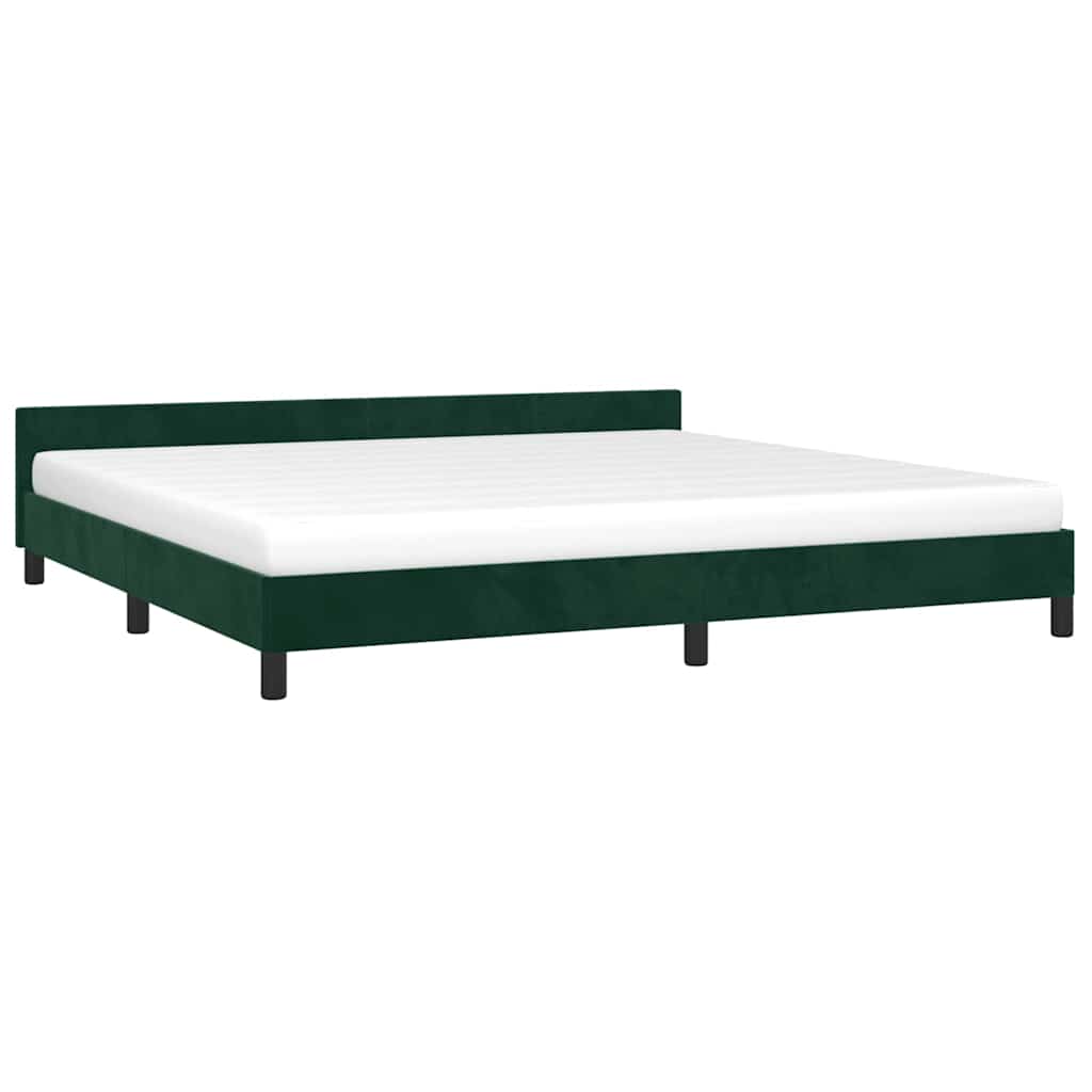 Vidaxl bedframe zonder matras 200x200 cm fluweel donkergroen