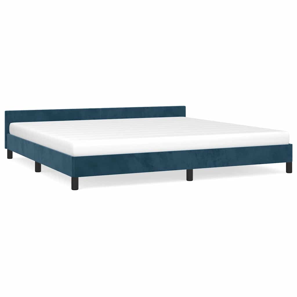 Vidaxl bedframe zonder matras 200x200 cm fluweel donkerblauw