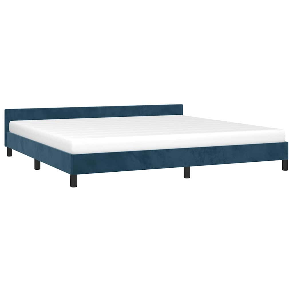 Vidaxl bedframe zonder matras 200x200 cm fluweel donkerblauw