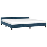 Vidaxl bedframe zonder matras 200x200 cm fluweel donkerblauw