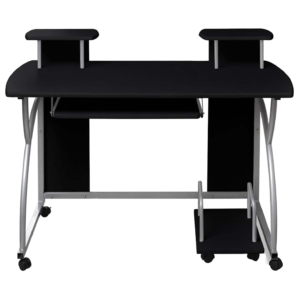 Vidaxl computerbureau 110x52x88,5 cm bewerkt hout zwart