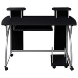Vidaxl computerbureau 110x52x88,5 cm bewerkt hout zwart
