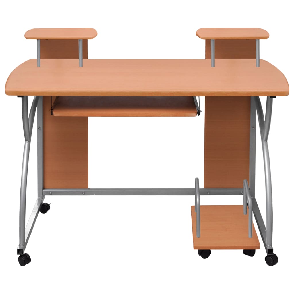Vidaxl computerbureau 110x52x88,5 cm bewerkt hout bruin