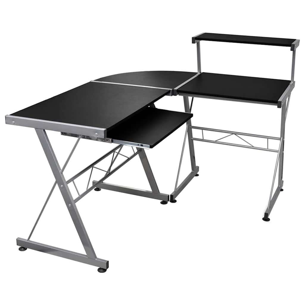 Vidaxl hoekbureau 132x112x99 cm bewerkt hout zwart
