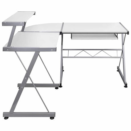 Vidaxl hoekbureau 132x112x99 cm bewerkt hout wit