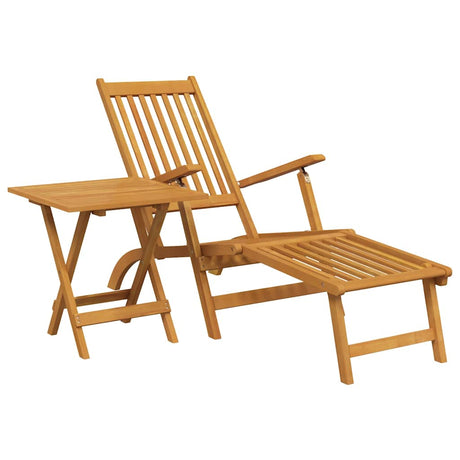 Vidaxl terrasstoel met voetensteun en tafel massief acaciahout