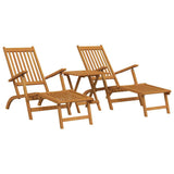 Vidaxl terrasstoelen met voetensteun en tafel massief acaciahout