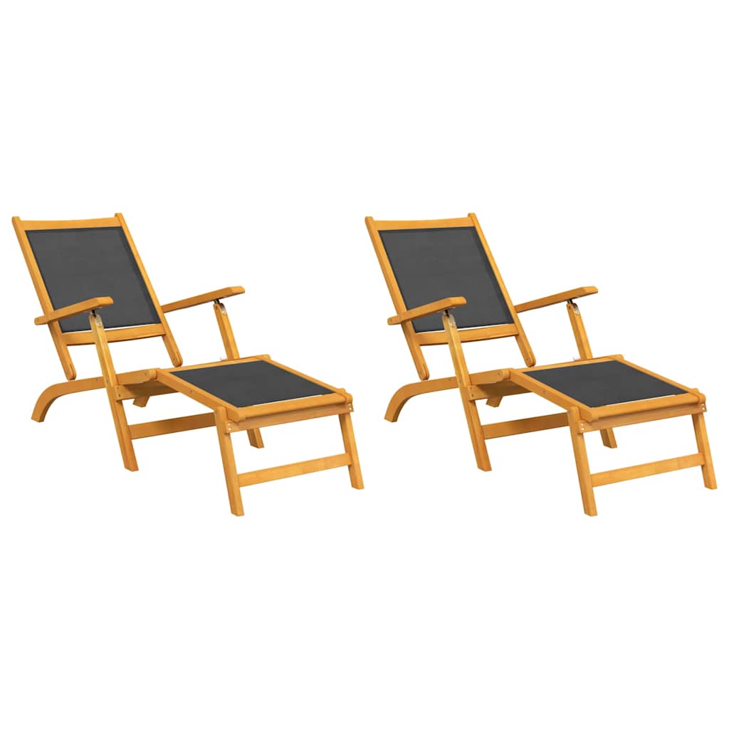 Vidaxl terrasstoelen 2 st massief acaciahout en textileen