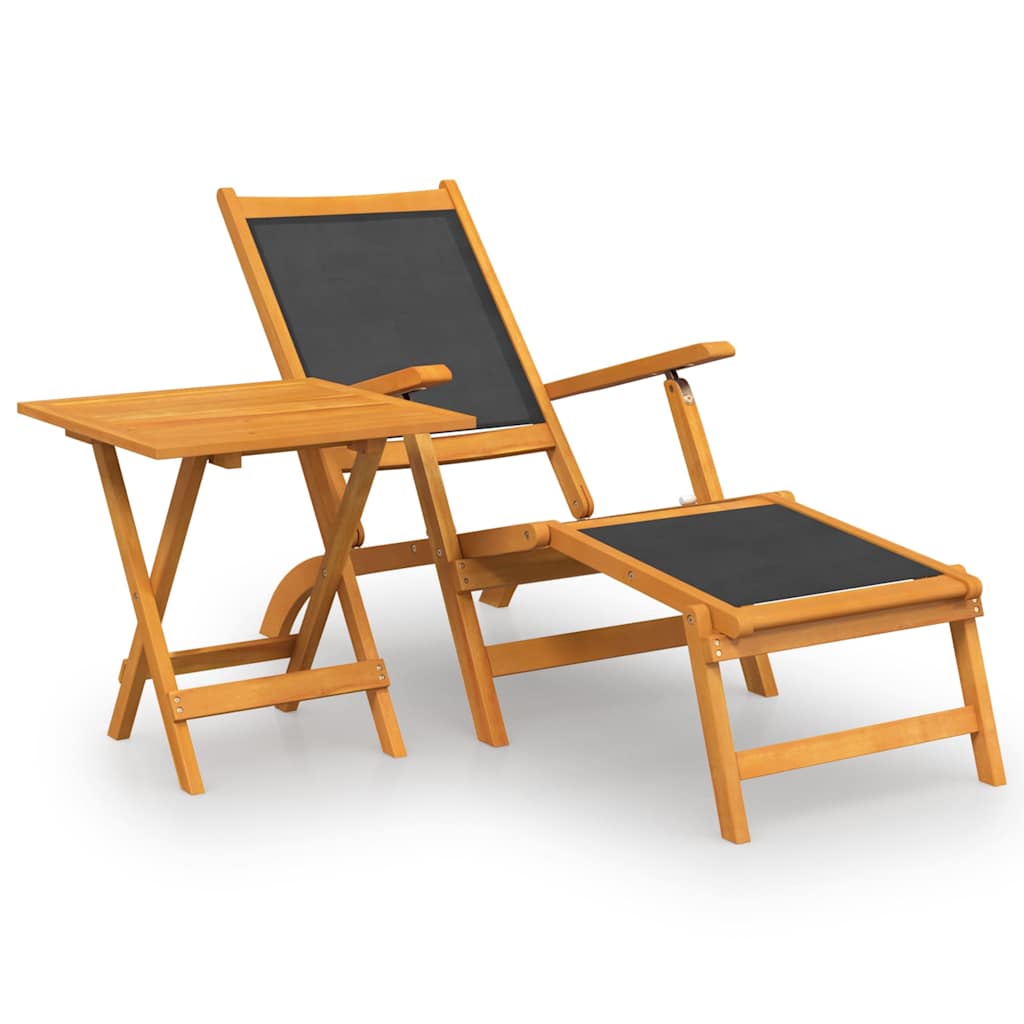 Vidaxl terrasstoel met tafel massief acaciahout en textileen