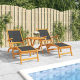 Vidaxl terrasstoelen met tafel massief acaciahout en textileen
