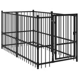 VidaXL Dog Kennel 193.5x97x100 cm Steel Black