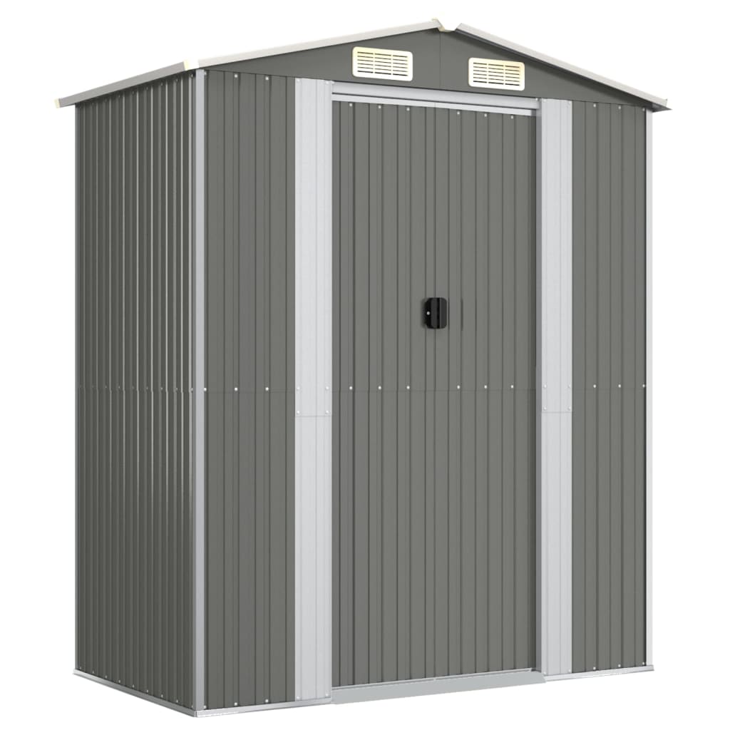 Vidaxl garden shed 192x108x223 cm galvanized steel light gray