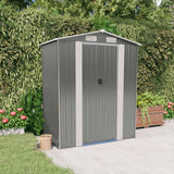 Vidaxl garden shed 192x108x223 cm galvanized steel light gray