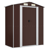 Vidaxl garden shed 192x108x223 cm galvanized steel dark brown