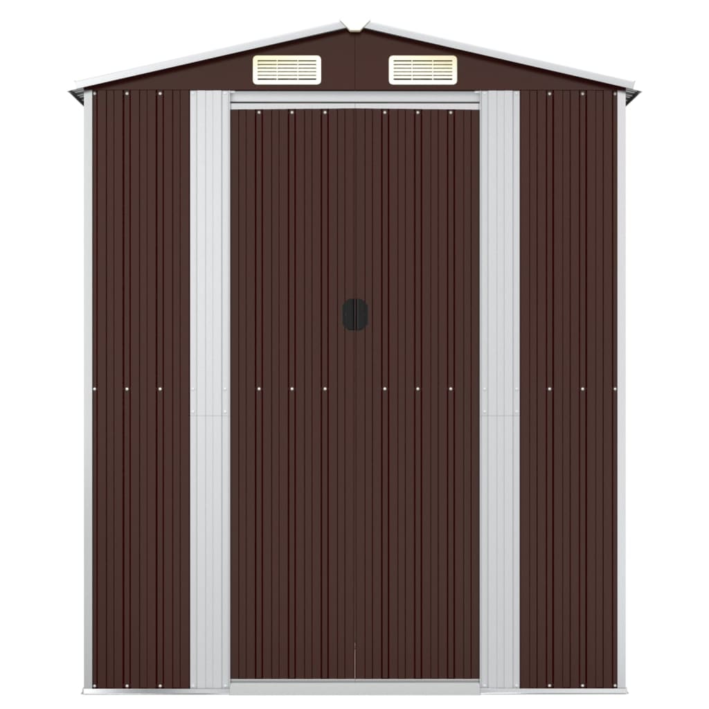 Vidaxl garden shed 192x108x223 cm galvanized steel dark brown