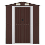 Vidaxl garden shed 192x108x223 cm galvanized steel dark brown