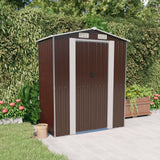 Vidaxl garden shed 192x108x223 cm galvanized steel dark brown